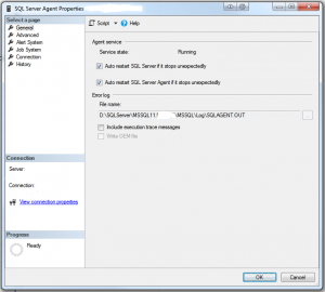 SQL Server Agent Properties - General