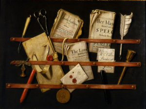 Trompe l'oeil, with Writing Materials - Colyer, Edwaert