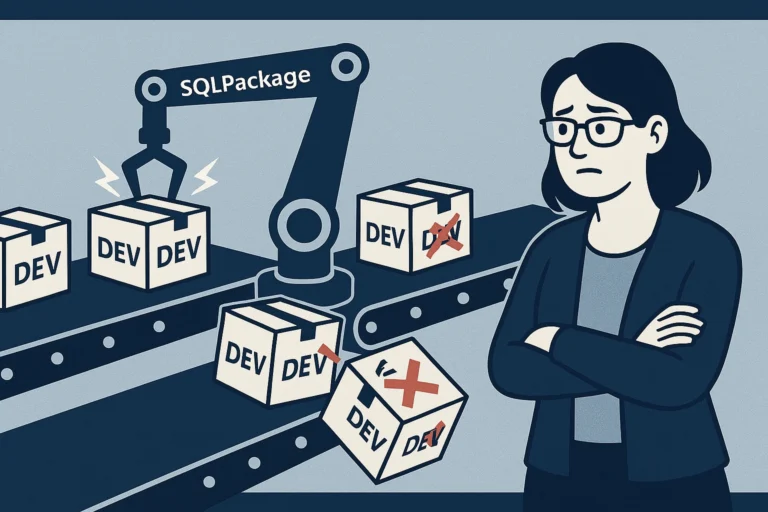 SqlPackage synonyms deployment problem illustration
